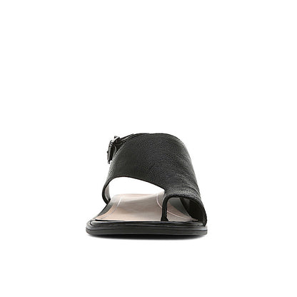 Vionic Ella sandals in black leather.