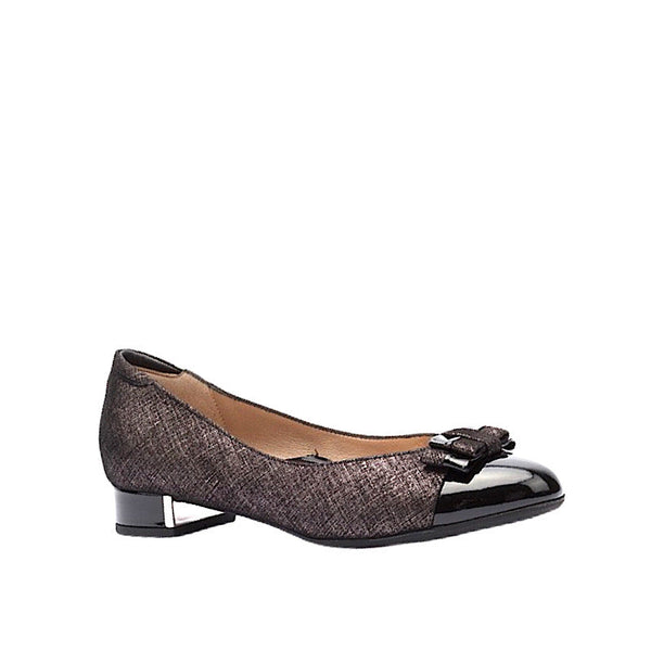 Chaussures Beautifeel Etta en cuir anthracite et bout verni noir