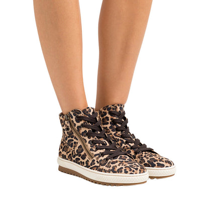 Gabor leather boots, leopard print.