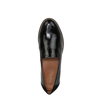 Vionic Kensley shoes in black patent leather.