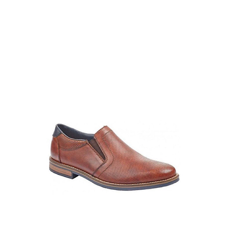 Chaussures habillées Rieker pour hommes 13571-24 en cuir brun roux.