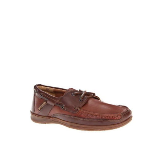 Chaussures bateau MEPHISTO pour hommes en cuir tan.