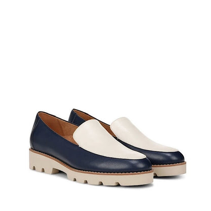 Chaussures Vionic Kensley en cuir bleu/ivore.