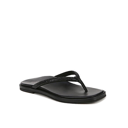 Vionic Vista Shine sandals in black leather.