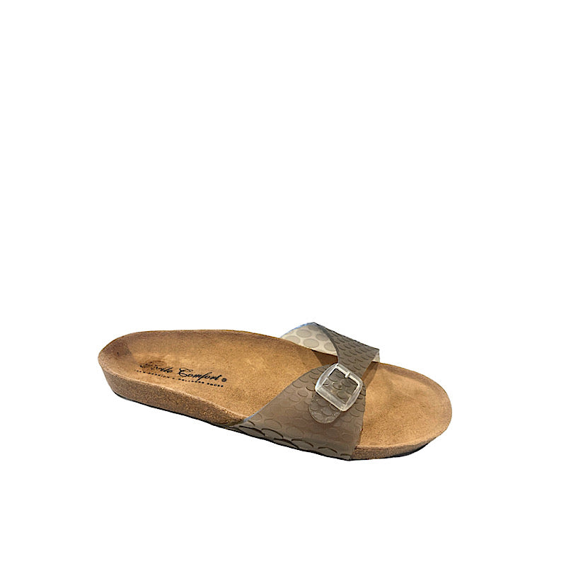 Helle sandals in gray plastic.