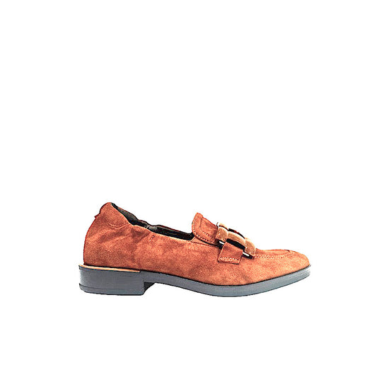 Chaussures Softwaves en suède cognac.