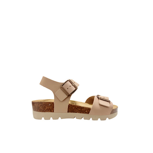 Beige suede walking sandals.