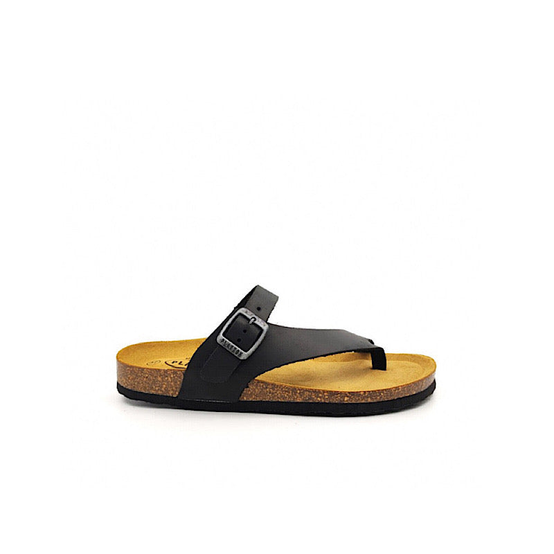 Black nubuck walking sandals.