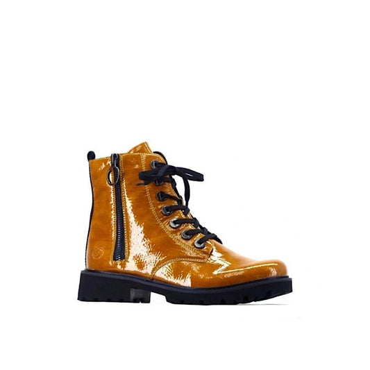 Bottes Remonte D8671-68 en jaune foncé verni.