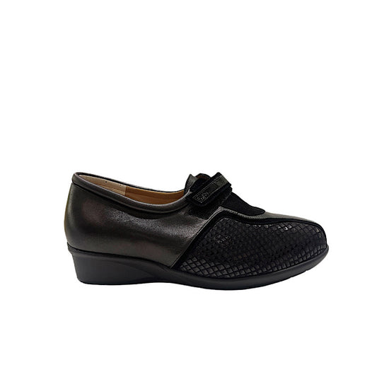 Chaussures Alviflex 7961 en cuir noir extensile.