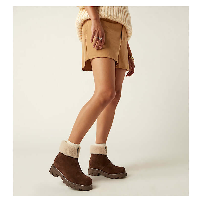 Abba boot in tan suede by La Canadienne. Web exclusive. Gift with purchase.