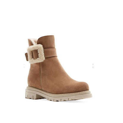 Dax boot in beige suede by La Canadienne. Web exclusive. Gift with purchase.