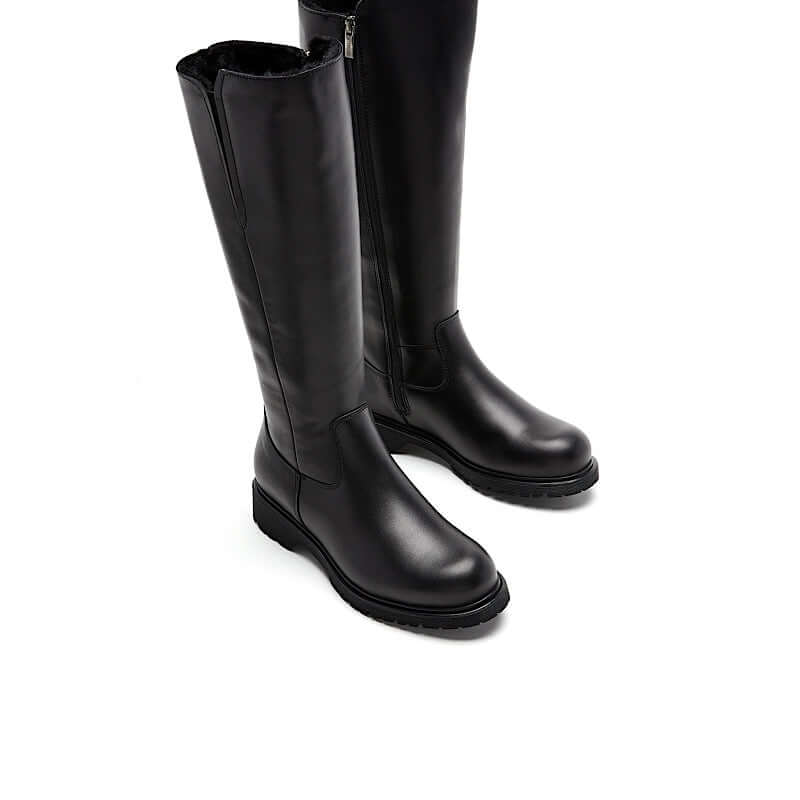 Hélène boots in black leather, by La Canadienne. Web exclusive. Gift with purchase.