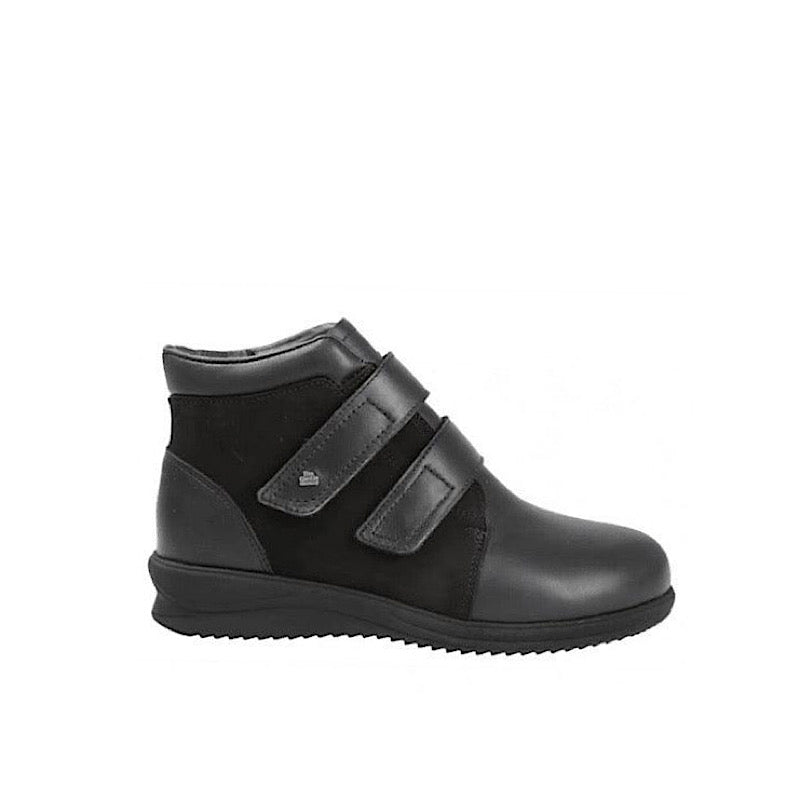 Bottes orthopédiques Finn Comfort, cuir nappa et suède noir.