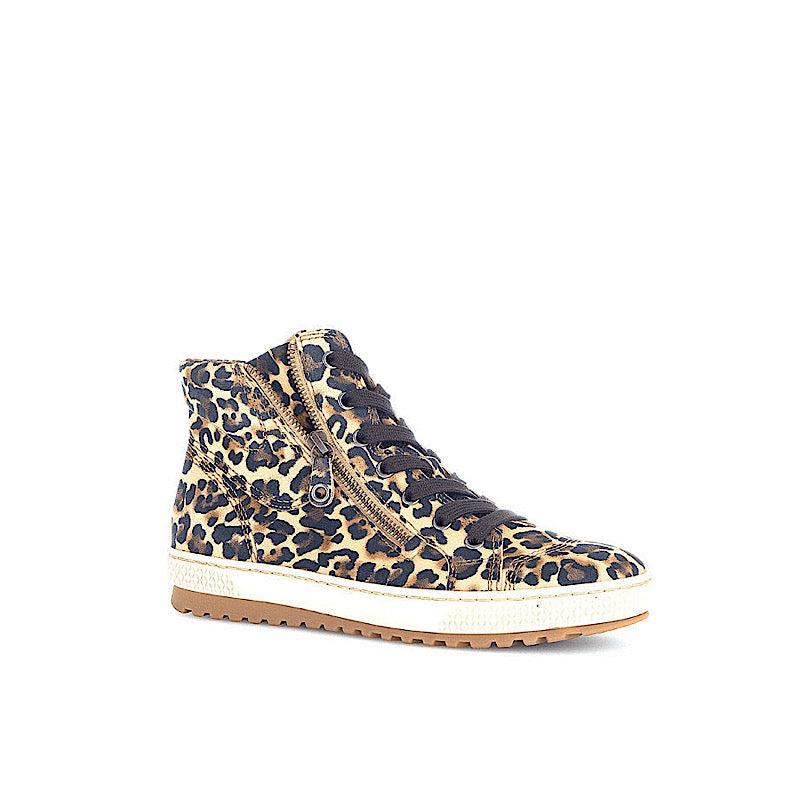 Gabor leather boots, leopard print.