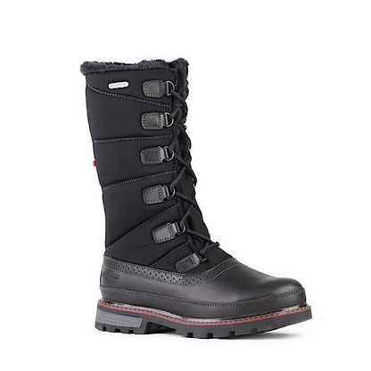 Bottes d’hiver Ice Margo en cuir noir et textile noir, 100% imperméable. - Boutique Prestige