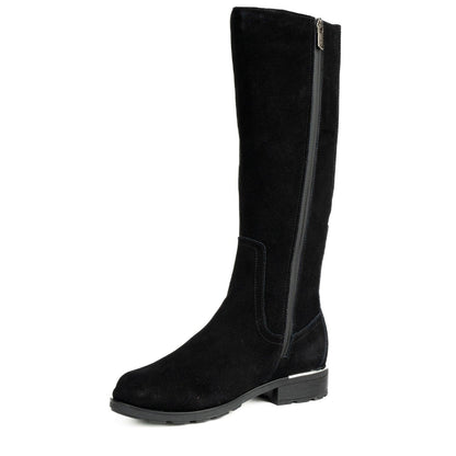 Bottes Nexgrip en suède noir (Ice Elizabeth) - Boutique Prestige