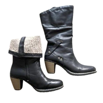 Bottes noires Rieker Z1571. - Boutique Prestige