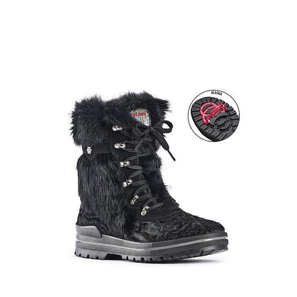 Bottes Olang Fiore en fourrure noire. - Boutique Prestige