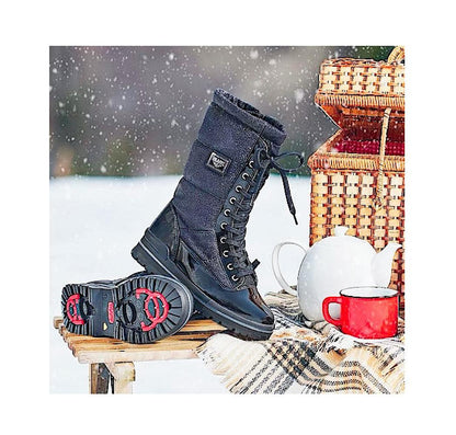 Bottes Olang Glamour noir texture brillante. - Boutique Prestige