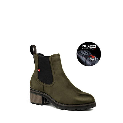 Bottes pour femmes Nexgrip Ice Morgan en cuir huilé vert. - Boutique Prestige