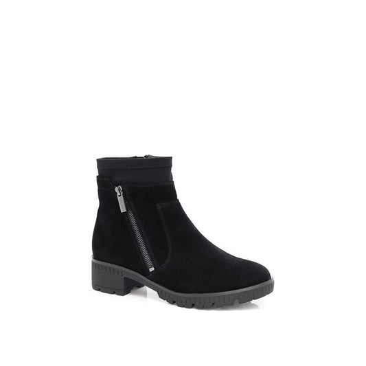 Bottes Valdini Isabel, suède noir imperméable.