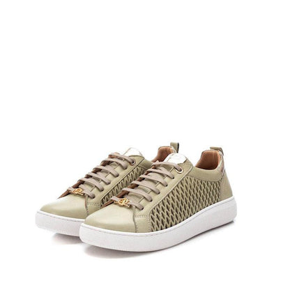 Chaussures lacées en cuir khaki. - Boutique Prestige