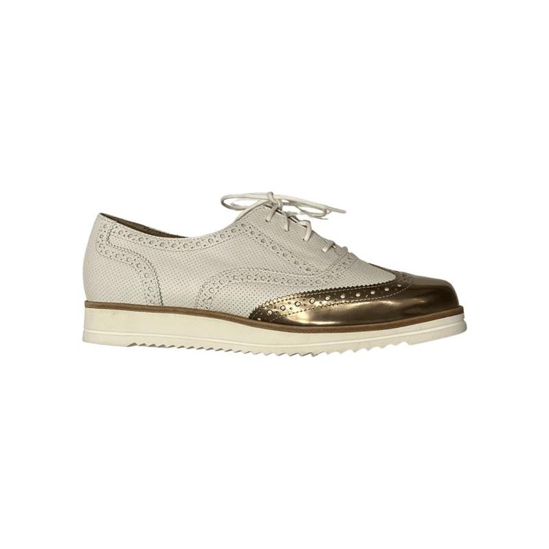 Chaussures Sioux en cuir blanc et rose gold